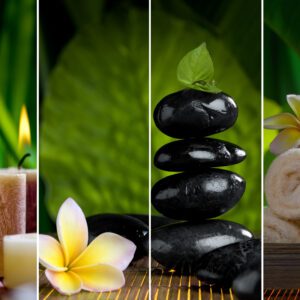 A collage of different types of spa treatments.